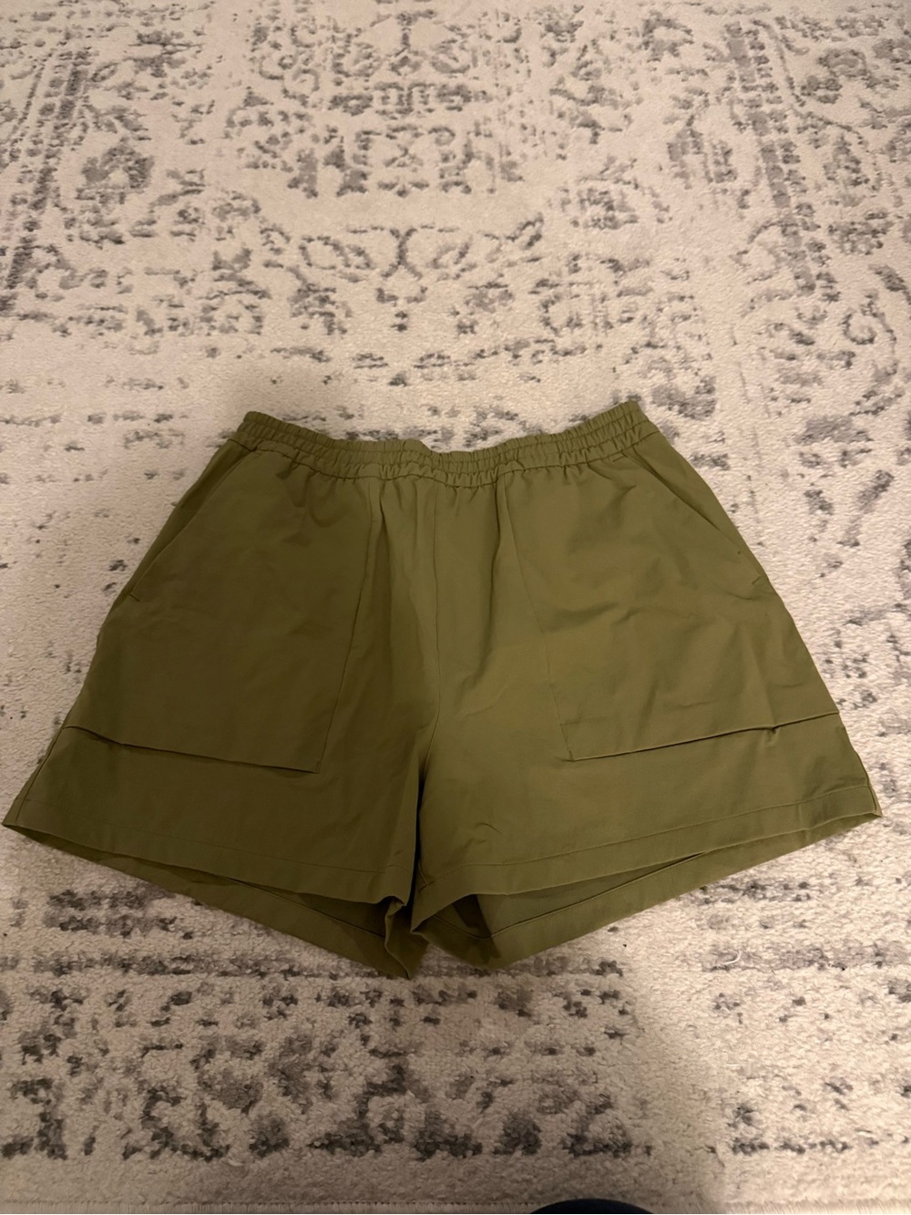 lululemon athletica Olive Green Elastic-Waist Shorts